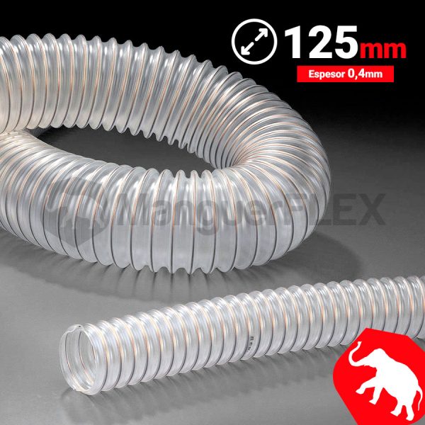 Tubo flexible aspiración 125 mm