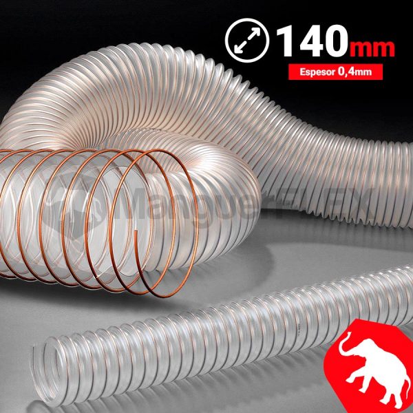 Tubo flexible aspiración 140 mm