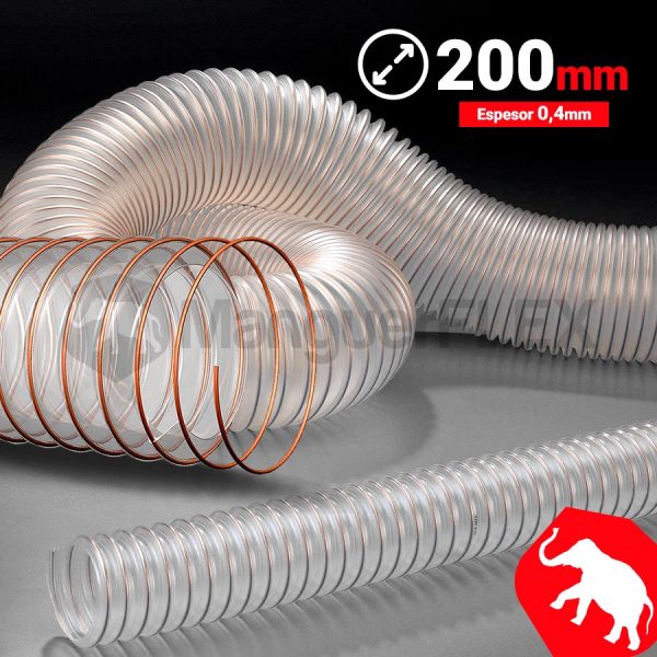 Tubo flexible aspiración 200 mm