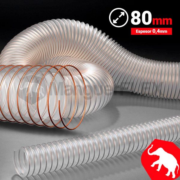 Tubo flexible aspiración 80 mm